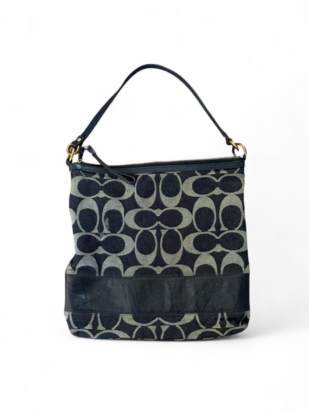Coach 2000s Signature Denim / Canvas Shoulder Bag.